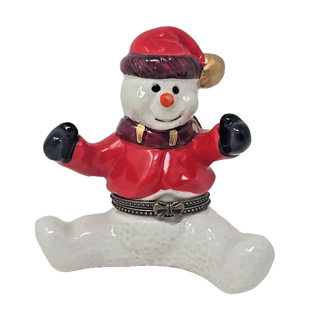 Vintage Ceramic Hinged Trinket Box Holiday Decoration PB194
